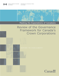 Review of the Governance Framework for Canada`s Crown