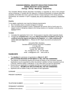 CANADIAN MINERAL INDUSTRY EDUCATION FOUNDATION