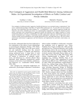 Peer Contagion of Aggression and Health Risk