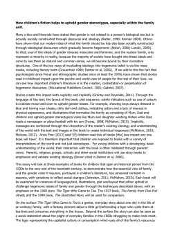 How children`s fiction helps to uphold gender stereotypes, especially