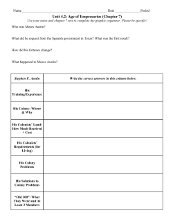 Unit 4.2: Age of Empresarios (Chapter 7)