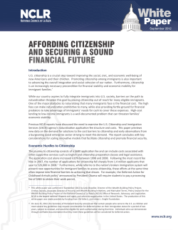 AFFORDING CITIZENSHIP AND SECURING A SOUND FINANCIAL