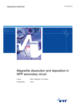 Magnetite dissolution and deposition in NPP secondary circuit