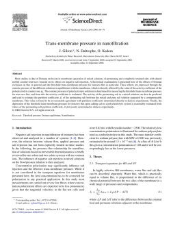 Trans-membrane pressure in nanofiltration