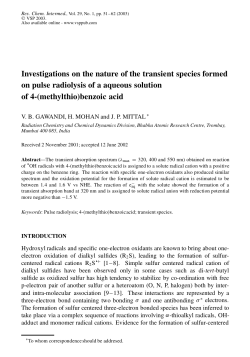 Investigations on the nature of the transient species formed on pulse