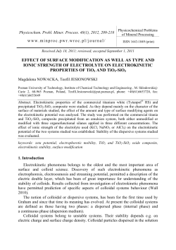 Effect of surface modification as well as type and ionic strength of
