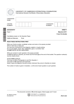 UNIVERSITY OF CAMBRIDGE INTERNATIONAL EXAMINATIONS