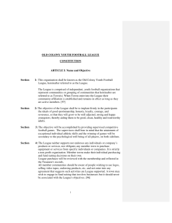 OLD COLONY YOUTH FOOTBALL LEAGUE CONSTITUTION