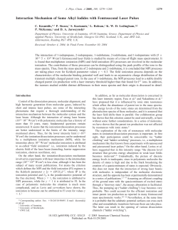Interaction Mechanism of Some Alkyl Iodides