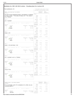 Statistics for CSE 140 2014 winter