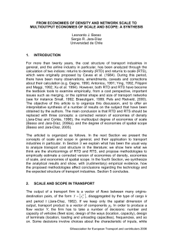 FROM ECONOMIES OF DENSITY AND NETWORK SCALE TO