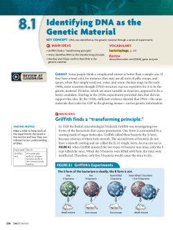 8.1 Identifying DNA as the Genetic Material