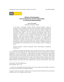 Affective Historiography: Archival Aesthetics and the Temporalities