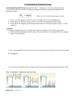 Ch. 4.3 - Gravitational Potential Energy