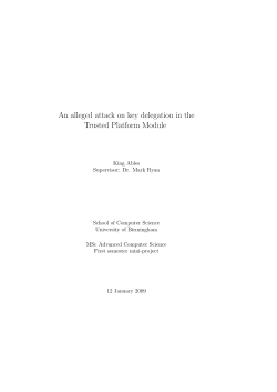 An alleged attack on key delegation in the Trusted Platform Module