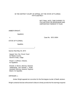 in the district court of appeal of the state of florida fifth district not final