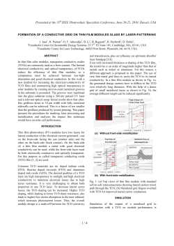 Formation of a Conductive Grid on Thin Film Modules Glass by