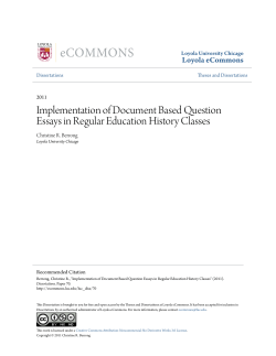 Implementation of Document Based Question Essays in Regular