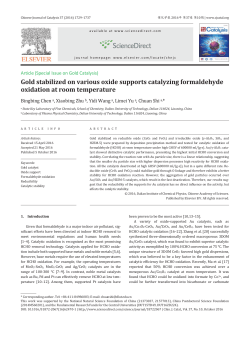 Gold stabilized on various oxide supports catalyzing formaldehyde