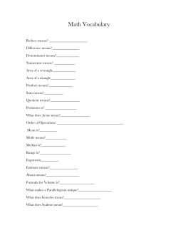 Math Vocabulary