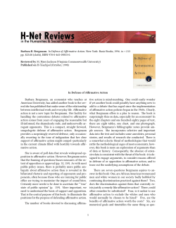 In Defense of Affirmative Action - H-Net