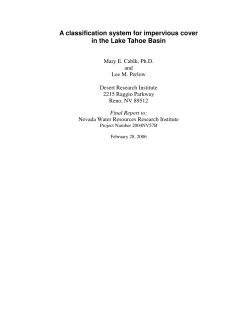 A classification system for impervious cover in the Lake Tahoe Basin