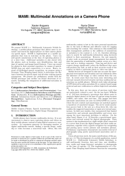 MAMI: Multimodal Annotations on a Camera Phone