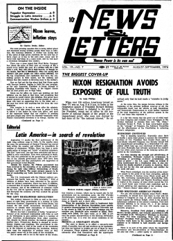 NIXON RESIGNATION AVOIDS EXPOSURE OF FULL TRUTH