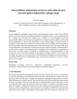 Extracellular stimulation of nerve cells with