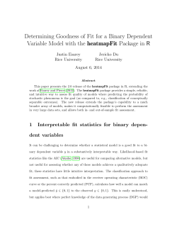 Determining Goodness of Fit for a Binary Dependent Variable Model