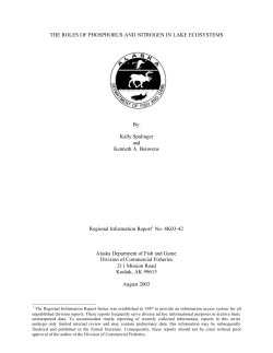 The Roles of Phosphorus and Nitrogen in Lake Ecosystems