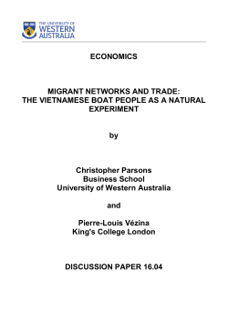 Migrant Networks and Trade-The Vietnamese Boat People as