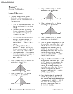 Chapter 11 Normal Distributions