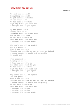 Macy Gray Why Didn`t You Call Me - pisnicky
