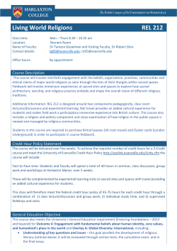 Living World Religions REL 212 - Harlaxton College