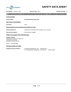 sds sos steel wool soap pads_the clorox company of canada, ltd