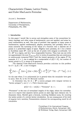 Characteristic Classes, Lattice Points, and Euler