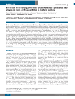 Secondary monoclonal gammopathy of