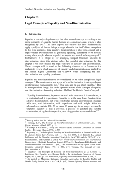 Non-discrimination and Equality of Women