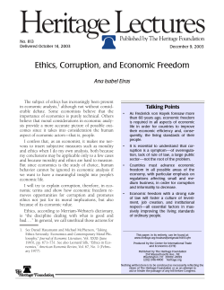 Ethics, Corruption, and Economic Freedom