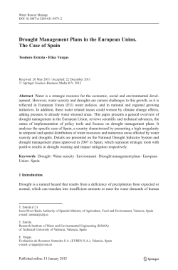 Drought Management Plans in the European Union. The Case of