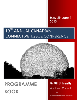 19TH ANNUAL CANADIAN CONNECTIVE TISSUE CONFERENCE