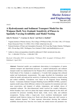 A Hydrodynamic and Sediment Transport Model for the Waipaoa