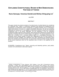 THE CASE OF TAIWAN Nuno Garoupa, Veronica Grembi and