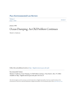 Ocean Dumping: An Old Problem Continues