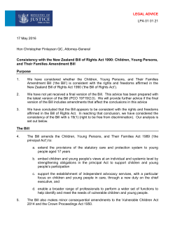 Children, Young Persons, and Their Families Amendment Bill