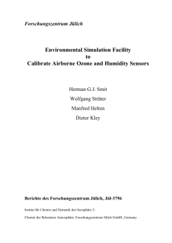 Environmental Simulation Facility to Calibrate Airborne Ozone and