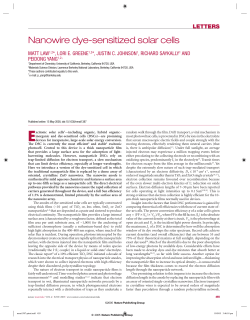 Nanowire dye-sensitized solar cells