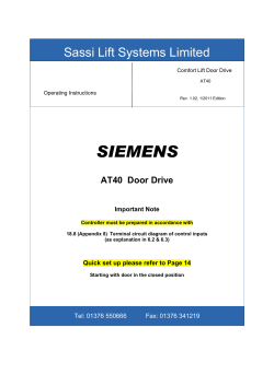 AT 40 Manual - Sassi Lift Systems Ltd