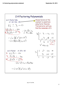 2.4 factoring polynomials.notebook